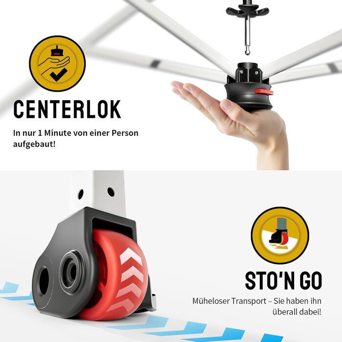 Павільйон CROWN SHADES 3x3: Водостійкий, стабільний, зимостійкий, захист від сонця UV 50+, для кемпінгу, саду та відпочинку. Сірий в клітинку.