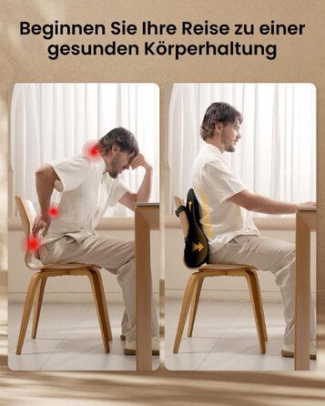 Підпорка для спини ProtoArc з піною Memory Foam, для офісного крісла, авто та столу, чорна