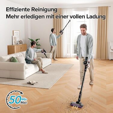 Акумуляторний пилосос Lubluelu бездротовий 25000 Па, портативний вертикальний та ручний пилосос для шерсті тварин, килимів та підлоги (чорний)