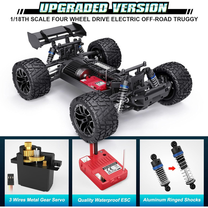 Радіокерований позашляховик HBX 1:18 4WD 36+ км/год Monster Truck RC Truggy Водонепроникний RTR