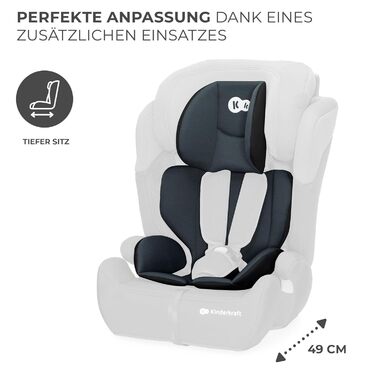 Дитяче автокрісло Kinderkraft COMFORT UP I-SIZE, дитяче автокрісло, дитяче крісло, одне автокрісло для дітей від 76-150 см, 5-точковий ремінь безпеки, регульований підголівник, ECE R129/03, чорний чорний COMFORT UP i-Size одномісний