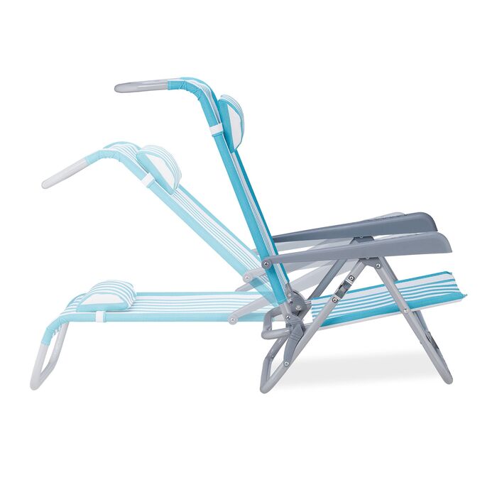 Розкладний шезлонг Relaxdays з подушкою для шиї