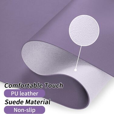 Килимок для столу та миші XXL Niviy (80x40 см), водонепроникна підкладка зі штучної шкіри PU, захисний килимок для офісу та дому, лавандовий