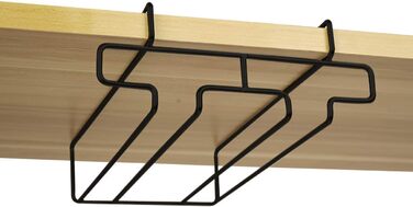 Підставка для склянок BAFVT – 2-ярусна, з нержавіючої сталі, для кріплення під шафку, органайзер для зберігання, підходить для шафки до 2 см (Чорний)