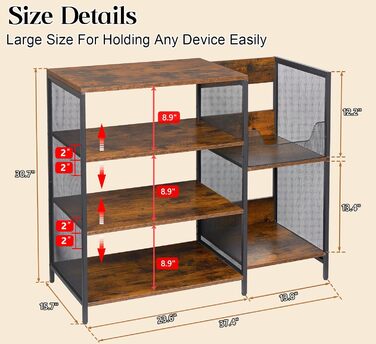 Підставка для програвача вінілу з місцем для зберігання платівок, до 200+ альбомів, медіа шафа, консольний столик, стійка для стерео, тумба, AV-стійка. Колір: русявий, розмір: великий