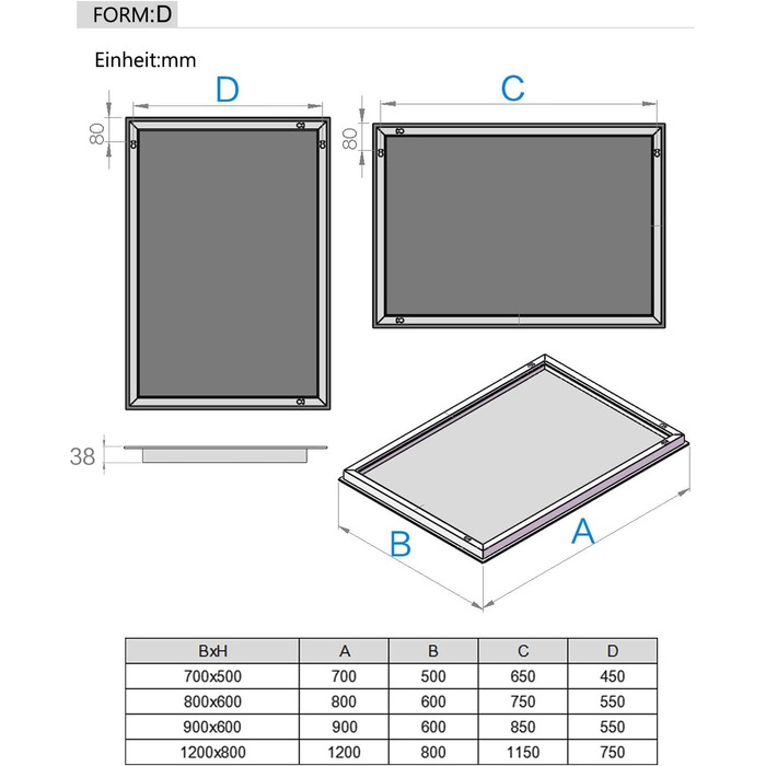 Великий дзеркало для ванної кімнати Badspiegel 120x70 см з підсвічуванням LED, сенсорне керування, антизапар, регулювання яскравості, для ванної кімнати та вітальні, білий колір, тип A: біле світло (50x70 см, 3 кольори світла / з розеткою)