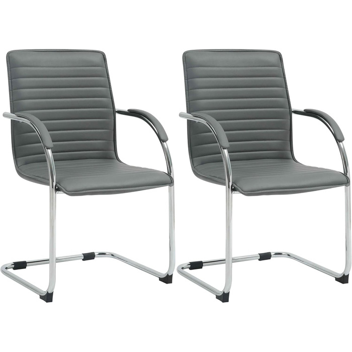 Набір з 2-х відкидних крісел Tira з штучної шкіри, сірого кольору, з м'яким сидінням