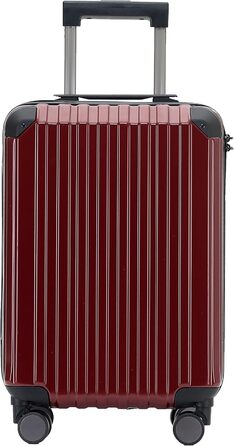 Чемодан подорожній з TSA-замком, телескопічною ручкою та 4 колесами, жорсткий корпус (Вишневий, маленький)