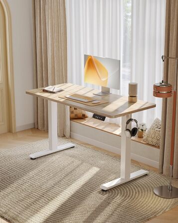 Електричний регульований стіл BEXEVUE 120x60 см, білий. Стіл для роботи з пам'яттю, комп'ютерний. Матеріал: акорн