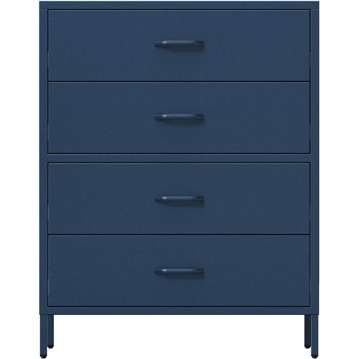 Металева комода Jan Nowak з шухлядами Carla | Комод-шафа для спальні, вітальні, дитячої кімнати | Стиль лофт | Комод з шухлядами, темно-синій | 80 x 101,5 x 40 см