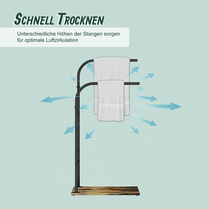 Підставка для рушників індустріального стилю з полицею Relaxdays