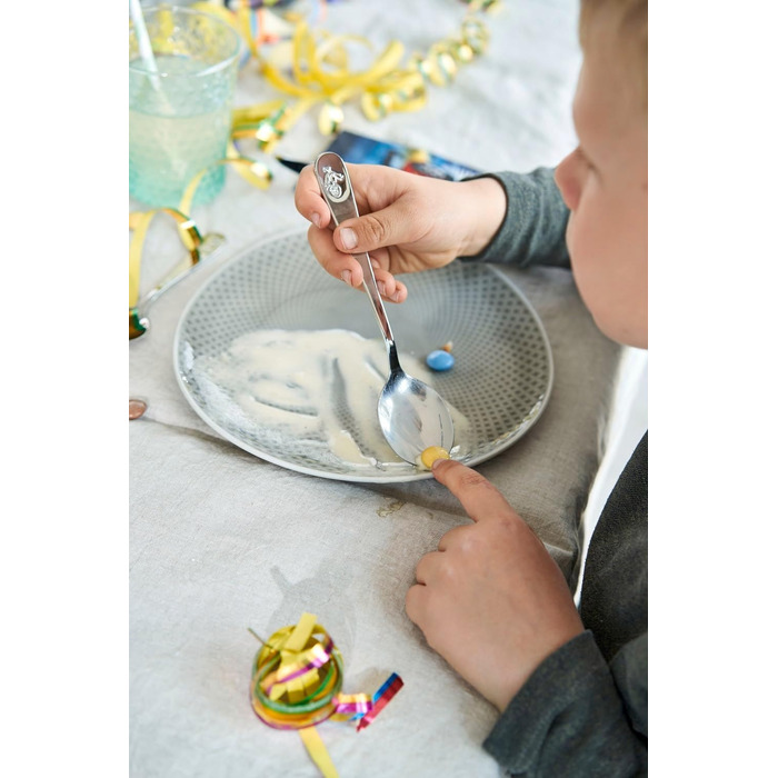 Набір дитячого посуду ZWILLING Kinderbesteck-Set, 4 предмети, з мотивами лицарів, для дітей від 3 років, нержавіюча сталь 18/10, сріблястий, без пластикової упаковки