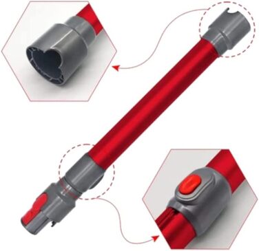 Заміна телескопічної трубки / всмоктуючої трубки в магазині для пилососа Dyson V7 V8 V10 V11 V15 акумуляторний ручний пилосос Заміна 967477-03 / червоний, довжиною 45-70 см