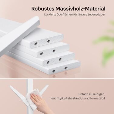 Вільхува Kleiderständer - дерев'яний вішак для одягу з 8 гачками, 180 см (білий)