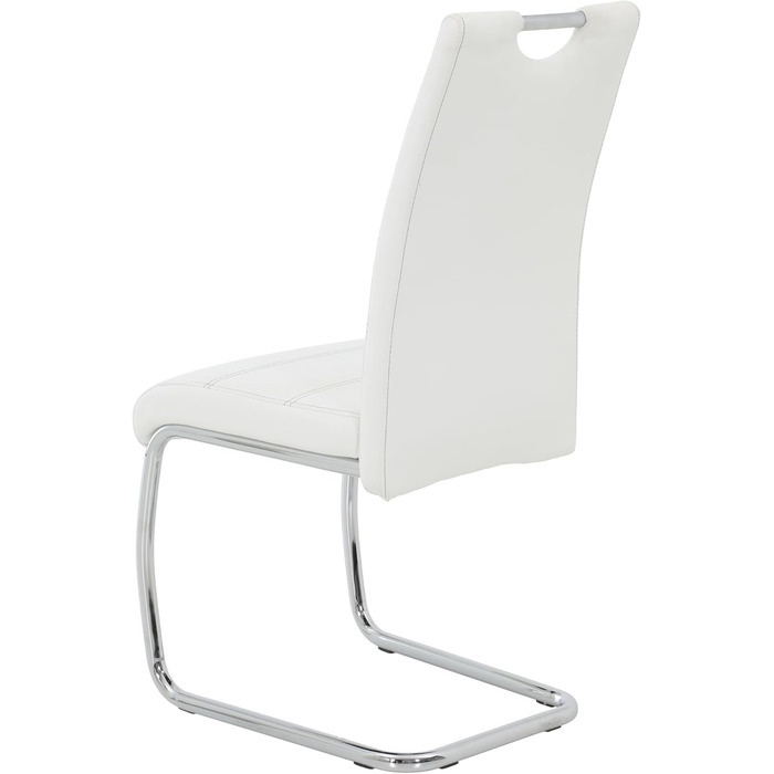 Шкільний стілець Hela Flora, кухонний стілець, металевий каркас, шкірозамінник, білий, 42x57x98 см