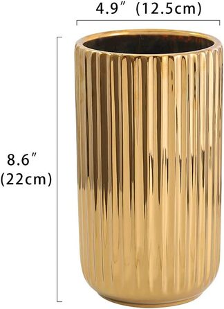 Декоративна керамічна ваза HCHLQLZ 22 см золотиста