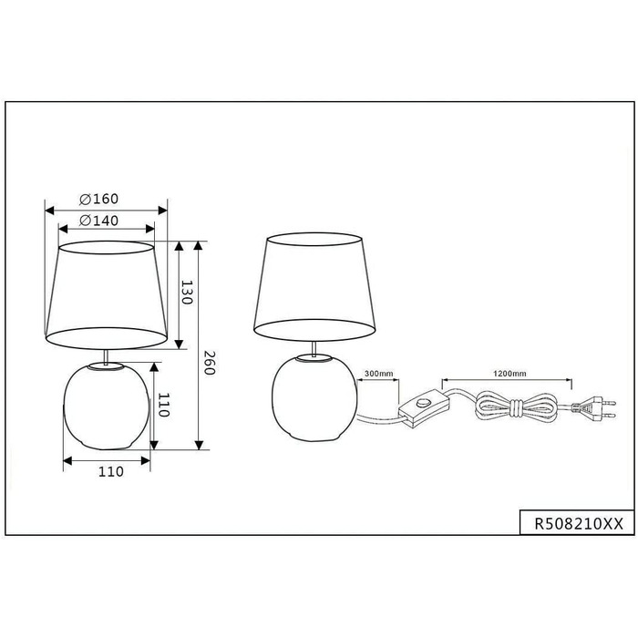 Настільна лампа Reality Leuchten Sophia, кераміка золотого кольору, абажур з тканини (зелений/чорний), E14, 16 см