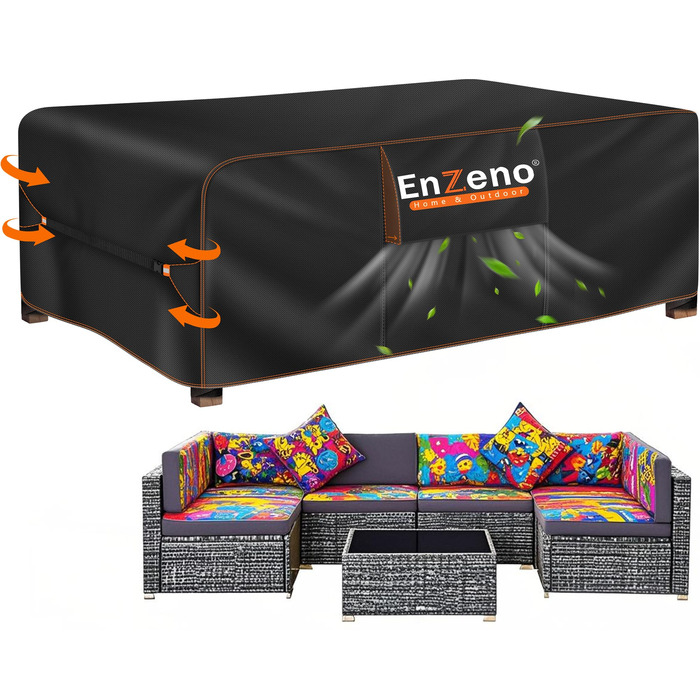 Водонепроникний чохол для садово-патіо меблів Enzeno, 300x250x100 см, захист від дощу та бруду