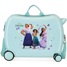 Дитяча валіза Disney Encanto, синя, 50 x 39 x 20 см, жорстка, кодовий замок з ABS, 34 л, 1,8 кг, чохол-візок 4 колеса