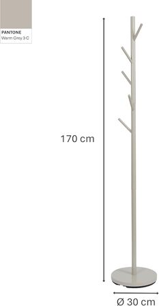 Стійка для одягу Loft - металева, біла, 5 гачків, 170 см, для прихожей, спальні, офісу