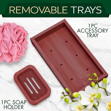 Підставка для ванни SereneLife з дерева – Розширювана підставка для ванни 70-105 см з тримачем для напоїв та книжковою підставкою (Колір: Коричневий)