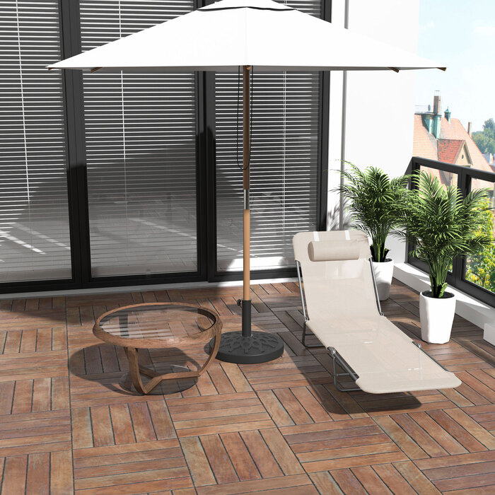 Outsunny Sun Lounger Садовий шезлонг Relax Lounger 4 кольори кремовий, складний і стійкий до погодних умов для саду, балкона, тераси