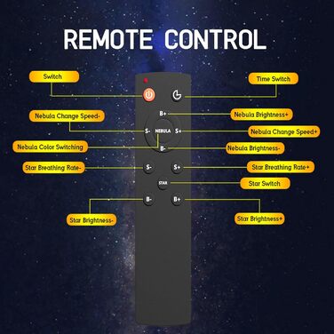 Світлодіодний проектор зоряного неба астронавта, нічник Galaxy Star з таймером і пультом дистанційного керування (чорний)