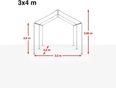 Павільйон Partyzelt TOOLPORT 3x4 м з міцного ПВХ - водонепроникний, швидкий монтаж
