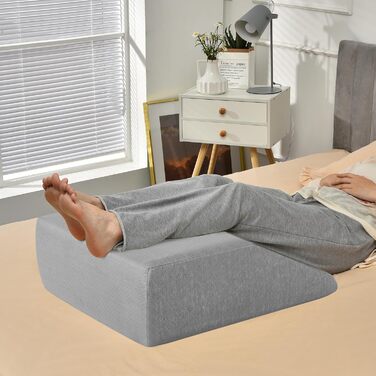 Підставка для ніг Costway з піною з пам'яті, подушка для підйому ніг, для підтримки ніг та колін, сіра