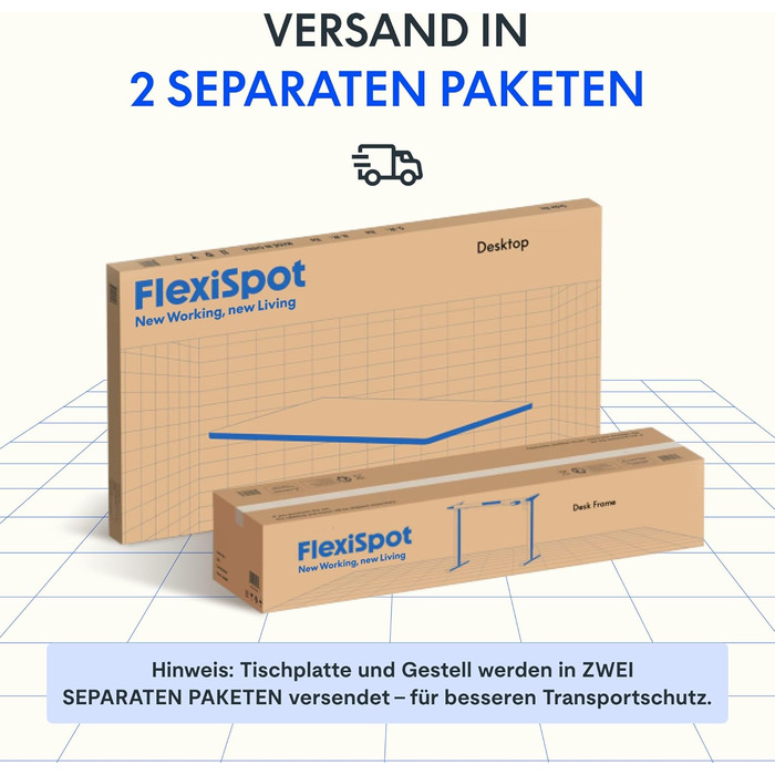 Регульований за висотою стіл FLEXISPOT з 2 моторами, стільниця 25 мм, ергономічний офісний стіл - 120 x 80 см, білий колір