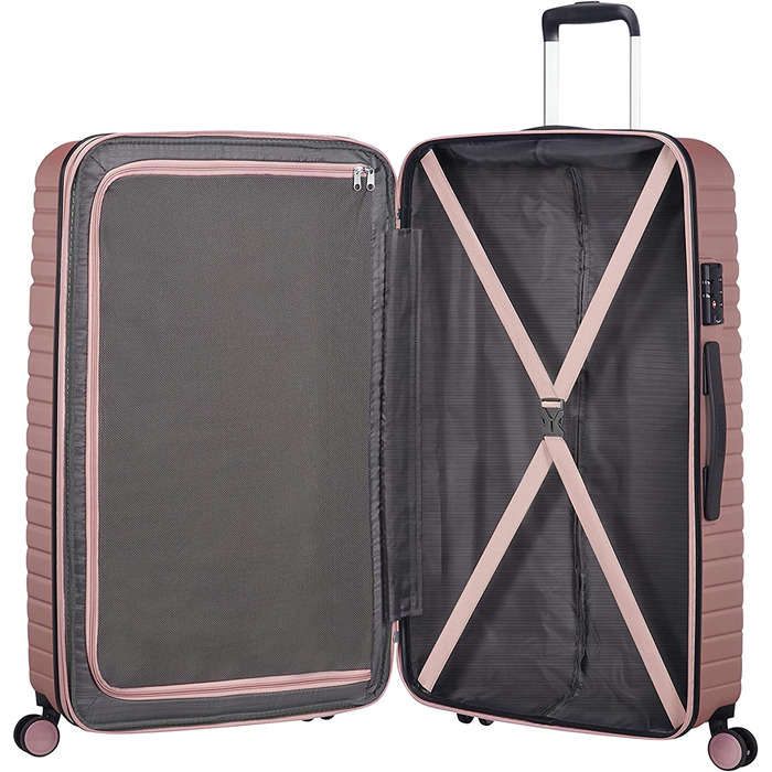 Валіза American Tourister Aero Racer Spinner 68, що розширюється, 75,5 л, Jet Black/Rose Pink