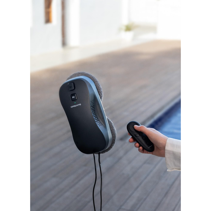 Робот для миття вікон WIPEBOT PRO з Wi-Fi, автоматичний, подвійний злив води, 2 режими розпилення, розпізнавання кутів і країв, кабель безпеки 5 м, бак 60 мл