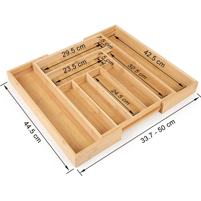 Органайзер для ящиків Edaygo 33,7-50x44,5x5 см бамбуковий
