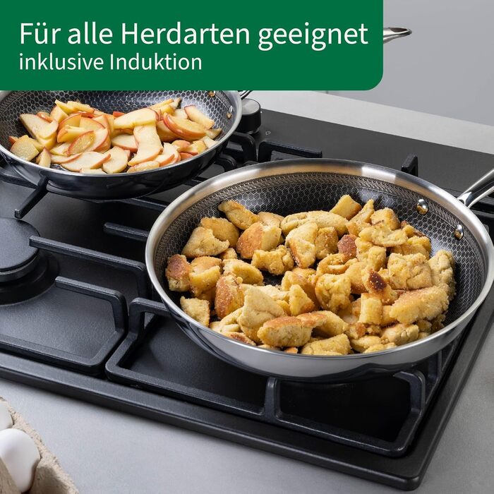 Сковорода Chefkoch від Fackelmann – діаметр 28 см, преміум-якість, антипригарне покриття, нержавіюча сталь, для всіх типів плит (включно з індукцією)