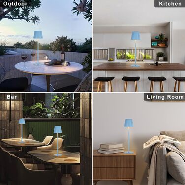 LED настільна лампа бездротова з акумулятором, регульована яскравість, 2 шт. з 3 колірними температурами, сенсорне керування, зарядка USB-C, для дому, кемпінгу (чорний) 2 шт.