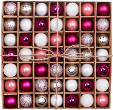 Новорічні кульки 49 шт. 3 см зелений срібло (рожево-фіолетовий)