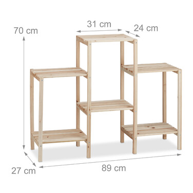 Relaxdays Plant Shelf Wood