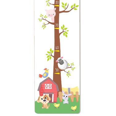 Вимірювальна палиця Holzura дитяча дерев'яна, вимірювальна палиця з іменем для дитячої кімнати, подарунок на день народження для хлопчика та дівчинки, дитяча вимірювальна палиця для вимірювання зросту (деревні тварини, дерево з білим покриттям)