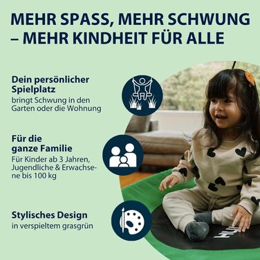 Гніздова гойдалка HUDORA Nestschaukel 90 - пластикова гойдалка для дітей та дорослих, діаметр 90 см, для дому та вулиці