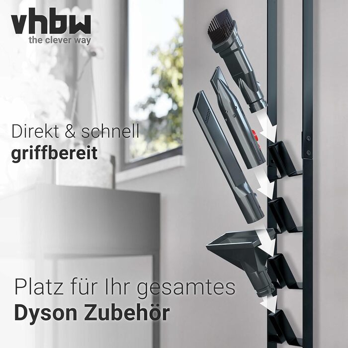 Підставка vhbw для Dyson V6-V15 з насадкою для миття підлоги, стійкий тримач аксесуарів