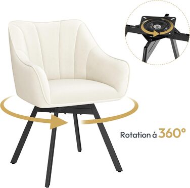 Набір з 2-х обертових кухонних стільців Yaheetech з підлокітниками та металевими ніжками, бежевий