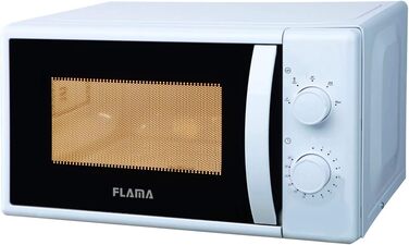 Мікрохвильова піч Flama 1824 FL Comptoir du 20 л 700 Вт біла мікрохвильова піч (Comptoir du, 20 л, 700 Вт, поворотна, біла, ліворуч)