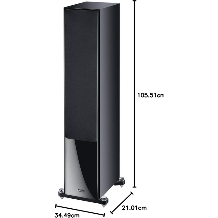 Magnat Signature 707, чорний, 1 шт. - Динамічний 4-смуговий стоячий динамік з елегантною глянцевою передньою частиною для фантастичного стереозвуку та звуку домашнього кінотеатру