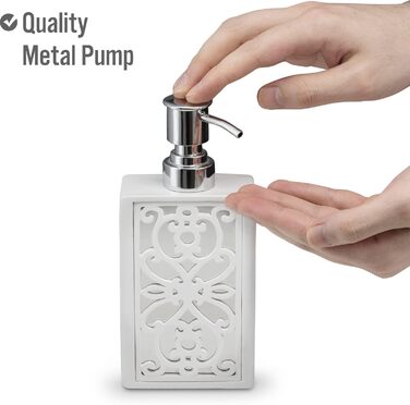 Набір аксесуарів для ванної кімнати Creative Scents – білий та сірий. 4 предмети: дозатор для мила, мильниця, тримач для зубних щіток, чашка.