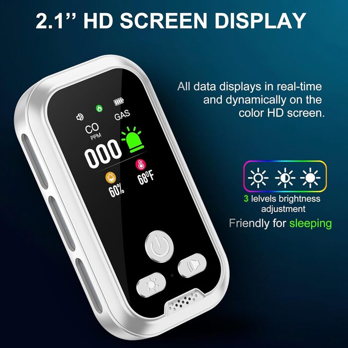 Датчик газу та CO з розеткою для дому: детектор CO та газу, газовий детектор для будинку, виявлення витоку газу (природний газ, LPG, метан, пропан, бутан), білий, HD11-CG-NEW