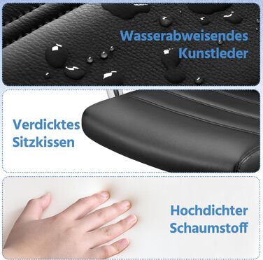 Крісло офісне Yaheetech чорне з підлокітниками, регульоване, на коліщатках для дому/офісу