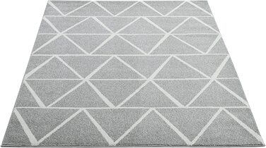 Килим для дому ‎The carpet з геометричним візерунком 120х170 см сіро-білий