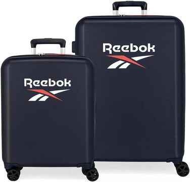 Набір валіз Reebok Roxbury, синій, 55/70 см, міцний, ABS пластик, вбудований замок TSA, 119.4 л, 6 кг, 4 подвійні колеса, ручна поклажа, синій, set de maletas, набір валіз, набір валіз navy