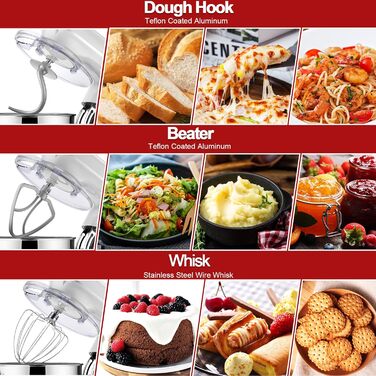 Кухонна машина 1500W 8L з 6 швидкостями, функцією ферментації та LCD-дисплеєм (біла)