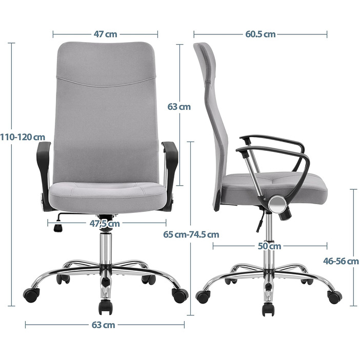 Офісний стілець Yaheetech, ергономічний, поворотний на 360, сітчаста спинка, поперекова опора, сидіння (світло-сірий)
